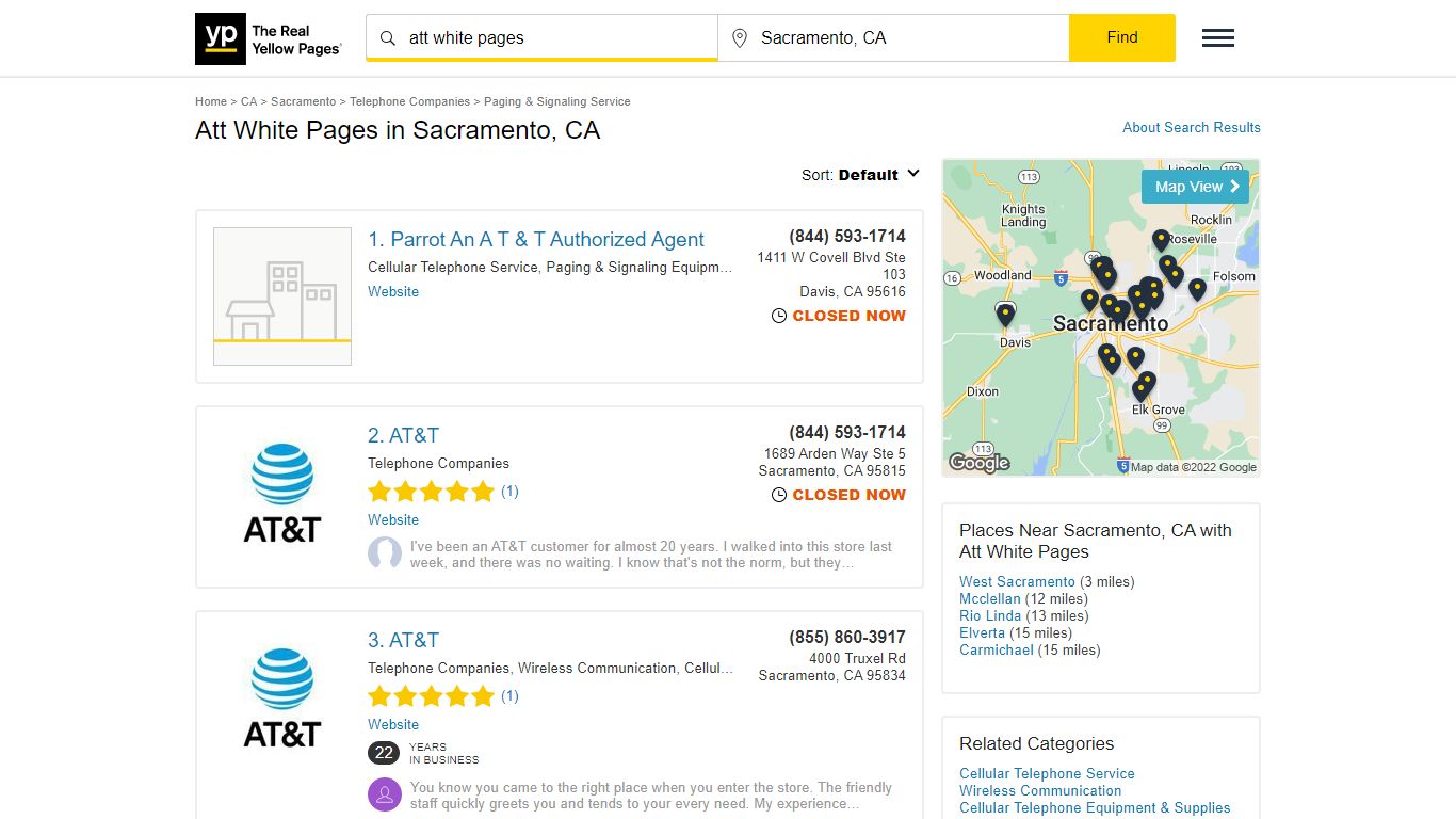 Att White Pages in Sacramento, CA with Reviews - YP.com